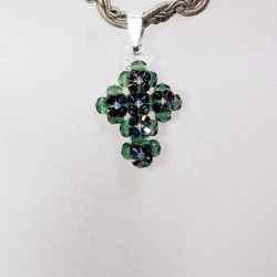 Pendant 30cm - Rusalka-Khaki Braid - Pendant 30cm - Laiton argenté